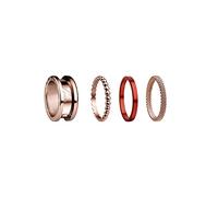 BERING Exchangeable Ring Set for Women in Rose Gold and Red with the Distinctive Twist and Change System, Symphony Set D