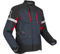 Bering Halifax 17353 waterproof Motorcycle Textile Jacket, black-grey-red, size L for Men