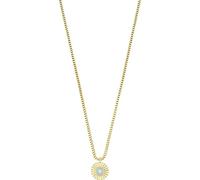 BERING Ladies Gold Stainless Steel Necklace with Blue Pendant