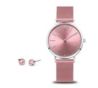 Bering Ladies Watch Classic Quartz 14134-999-GWP Set Pink Analog Sapphire