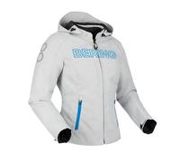 Bering Lady Warwick Light Grey Blue Waterproof Womens Motorcycle Hooded Jacket
