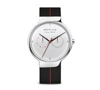 BERING Men Analog Quartz Max René Collection Watch with Silicone Strap & Sapphire crystal 15542-404, White, 42