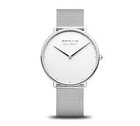 Bering Men Analog Quartz Max René Collection Watch with Stainless Steel Strap and Sapphire Crystal, Silver/Silver, 38 mm