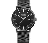 BERING Men Analog Solar Collection Watch with stainless steel Strap and Sapphire Crystal 15439-222, Black/Black, 39 mm