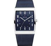Bering Men Analog Solar Collection Watch with Stainless Steel Strap and Sapphire Crystal, Grey, 33 mm