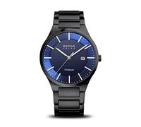 BERING Men Analog Solar Collection Watch with Titan Strap and Sapphire Crystal 15239-727, Black, 39