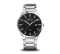 BERING Men's Analog Quartz Watch with Titanium Strap 15239-772, Silver/Black
