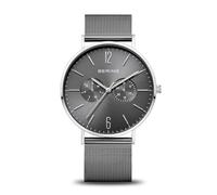 Bering Men's Quartz Watch, 40 mm Silver Stainless-Steel Case and Blue Dial, Milanese Strap, Sapphire Crystal, 3 ATM