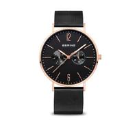 Bering Men's Quartz Watch, 40 mm Silver Stainless-Steel Case and Blue Dial, Milanese Strap, Sapphire Crystal, 3 ATM