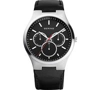 BERING Men's Quartz Watch, 41 mm Stainless-Steel Case and Dial, Calfskin Strap, Sapphire Crystal, 5 ATM, 13841