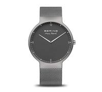 BERING Men's Quartz Watch, Wristwatch, 40 mm, Grey Stainless Steel Case and Grey Dial, Milanese Strap, Sapphire Crystal, 5 ATM, 15540-377