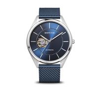 BERING Men's Watch Automatic Movement - Automatic Collection with Stainless Steel and Sapphire Crystal 16743-307 , Silver/Blue