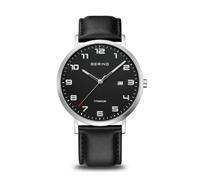 BERING Men's Watch Quartz Movement - Titanium Collection with Titanium and Sapphire Crystal 18640-402 , Silver/Black