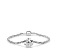 BERING Polar Animals Women's Penguin Charm Bracelet, 18.0 cm, Stainless Steel Stainless steel Zirconia, Cubic Zirconia