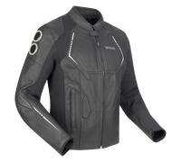 Bering Radial Motorcycle Leather/Textile Jacket, black-white, size XL for Men