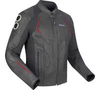 Bering Radial Motorcycle Leather/Textile Jacket, black-red, size 2XL for Men