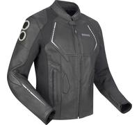 Bering Radial Motorcycle Leather/Textile Jacket, black-white, size 2XL for Men
