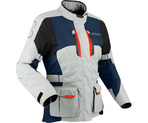 Bering Siberia waterproof Ladies Motorcycle Textile Jacket, grey-red-blue, size 42 for Women