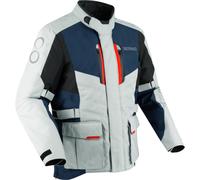 Bering Siberia waterproof Motorcycle Textile Jacket, grey-red-blue, size L for Men