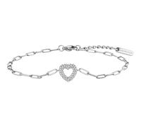 BERING Silver Stainless Steel Heart Bracelet of 18cm