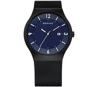Bering Solar Watch Classic 14440-227 Mens Watch Black Blue 40 mm