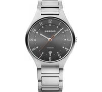 BERING Men Analog Quartz titanium collection Watch with Titan Strap and Sapphire Crystal 11739-772, Silver/Grey, 39
