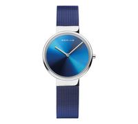 BERING Damen Quarz Uhr | Armbanduhr 31 mm silbernes Edelstahlgehäuse und mehrfarbiges Zifferblatt | Milanaisearmband | Saphierglas | 5 ATM | 19031-307