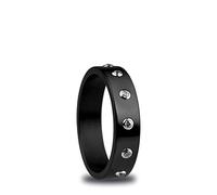 BERING Time 555-67-82 Artic Symphony Collection Inside Ring Stainless Steel Ceramic Plated/Polished Black Matches Outside Ring UK Size P