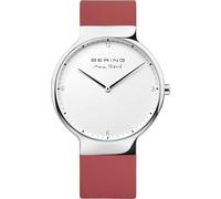 Bering Time Men's Watch Max René 15540-500, Silicone Strap, Sapphire Crystal, Red/Silver, 40 mm