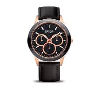 BERING Unisex Analog Quartz ceramic collection Watch with Calfskin Leather Strap and Sapphire Crystal 33840-446