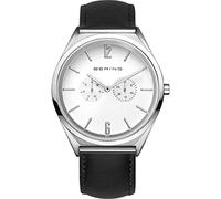 BERING Unisex Analog Quartz Ultra Slim Collection Watch with Calfskin Leather Strap and Sapphire Crystal 17140-404