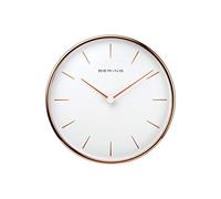 BERING Wall Clock | Simple and Modern Nordic Design | Rose Gold and White | Runs Particularly Quietly | 162 mm in Diameter | 90162-64R