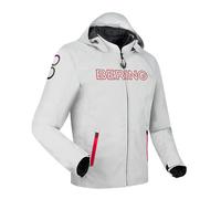 Bering Warwick Moto Motorcycle Motorbike Textile Jacket Light Grey / Red