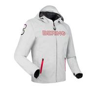 Bering Warwick Motorbike Motorcycle Textile Jacket Light Grey / Red