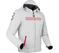 Bering Warwick waterproof Motorcycle Textile Jacket, light grey/red, size S