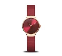 BERING Women Analog Quartz charity collection Watch with stainless steel Strap and Sapphire Crystal 13326-Charity, Red/Rose Gold, 26