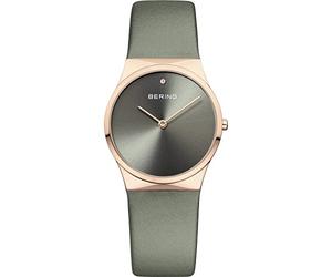 BERING Women Analog Quartz Classic Collection Watch with Satin Strap and Sapphire Crystal 12130-667