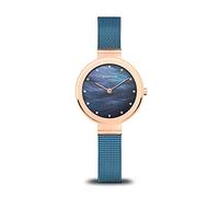 BERING Women Analog Quartz Classic Collection Watch with stainless steel Strap and Sapphire Crystal 10128-368, Rose Gold, 28 (EU)