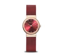 BERING Women Analog Quartz Classic Collection Watch with stainless steel Strap and Sapphire Crystal 10126-363, Red/Rose Gold, 26