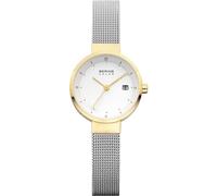 BERING Women Analog Solar Collection Watch with stainless steel Strap and Sapphire Crystal 14426-010, Silver/Gold, 26 mm