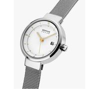 BERING Women's 14426-001 Solar 26mm Mesh Steel Silver Dial Sapphire Watch