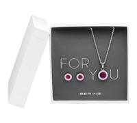 BERING Women's Necklace Earring Set, Silver-Coloured, Stainless Steel, 427-707 Silver Purple