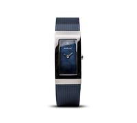 BERING Women's Quartz Watch, 17 mm Silver Stainless-Steel Case and Blue Dial, Milanese Strap, Sapphire Crystal, 5 ATM, 10817-307