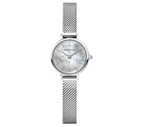 BERING Women's Quartz Watch, 22 mm Rose-Gold Stainless-Steel Case and Silver Dial, Milanese Strap, Sapphire Crystal, 3 ATM, 11022-064