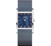 BERING Women's Quartz Watch, 26 mm Silver Stainless-Steel Case and Blue Dial, Milanese Strap, Sapphire Crystal, 5 ATM, 10426-307-S