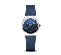 BERING Women's Quartz Watch, 27 mm Silver Stainless-Steel Case and Blue Dial, Milanese Strap, Sapphire Crystal, 3 ATM, 12927-307