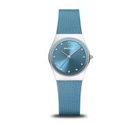 BERING Women's Quartz Watch | 27mm Case | Wristwatch with Silver Case | Blue Dial | Blue Milanese Strap | 3 ATM | 12927-308