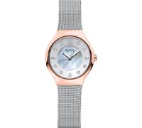 Bering Women's Solar Watch, 27 mm Stainless-Steel Case and Mother-of-Pearl Dial, Milanese Strap, Sapphire Crystal, 5 ATM, 14427