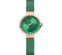 Bering Women's Solar Watch, 27 mm Stainless-Steel Case and Sunray Dial, Milanese Strap, Sapphire Crystal, 5 ATM, 14627