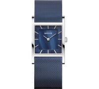 BERING Women's Quartz Watch, 26 mm Silver Stainless-Steel Case and Blue Dial, Milanese Strap, Sapphire Crystal, 5 ATM, 10426-307-S